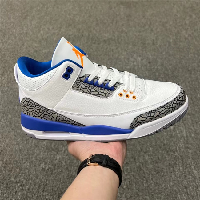 Men's Running weapon Air Jordan 3 White/Blue Shoes 096